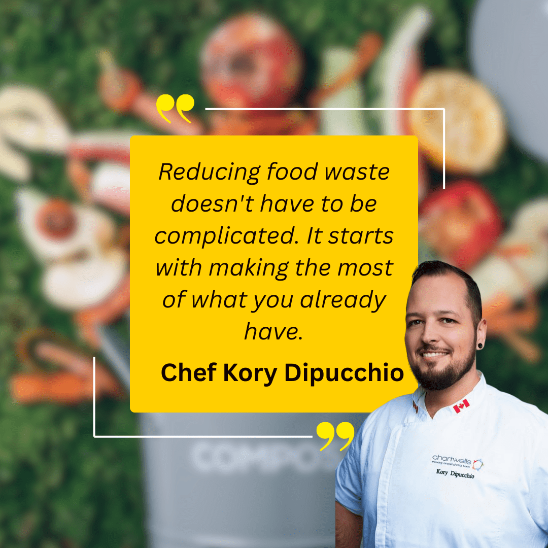 quote from Kory Dipucchio - Reducing food waste doesn't have to be complicated. It starts with making the most of what you already have.